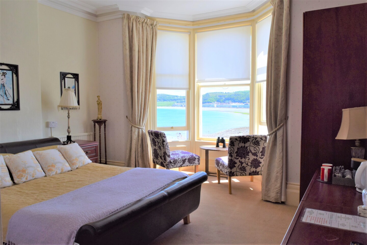 Room 3 at The View Guest House, with its bay window overlooking the sea